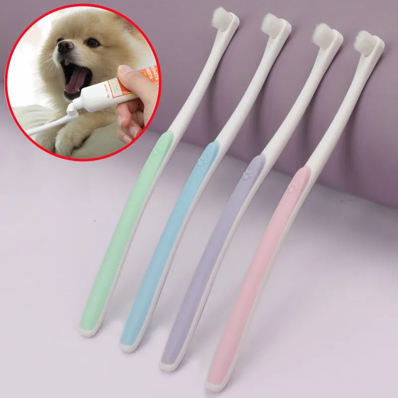 Dog Toothbrush Dog Teeth Cleaning Soft Hair Toothbrush for Dogs Oral Cleaning Comfortable Handle Dogs Teeth Brush Pet Products