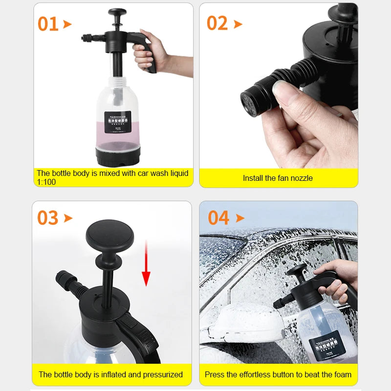 2L Foam cars watering washing tool car wash sprayer foam nozzle Garden Water Bottle auto spary watering can Car cleaning tools