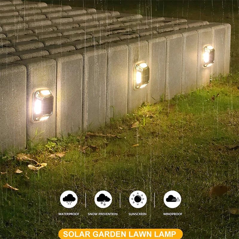 Solar Driveway Lights Garden Lights IP65 Waterproof LED Solar Wall Lights Buried Lights Outdoor Warning Step Lights