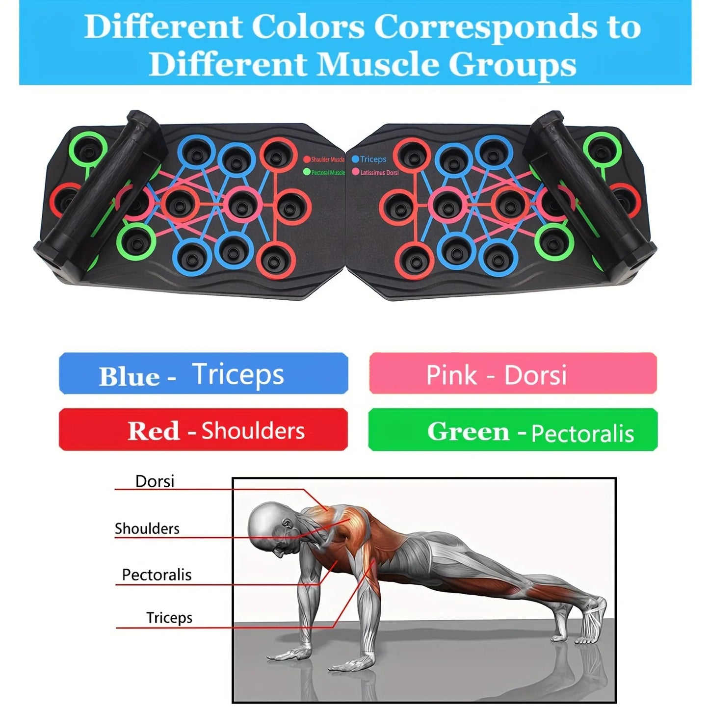 1pc Multifunctional Push Up Board, Portable Foldable Push-up Board, Home Workout Equipment, For Chest Muscle Exercise