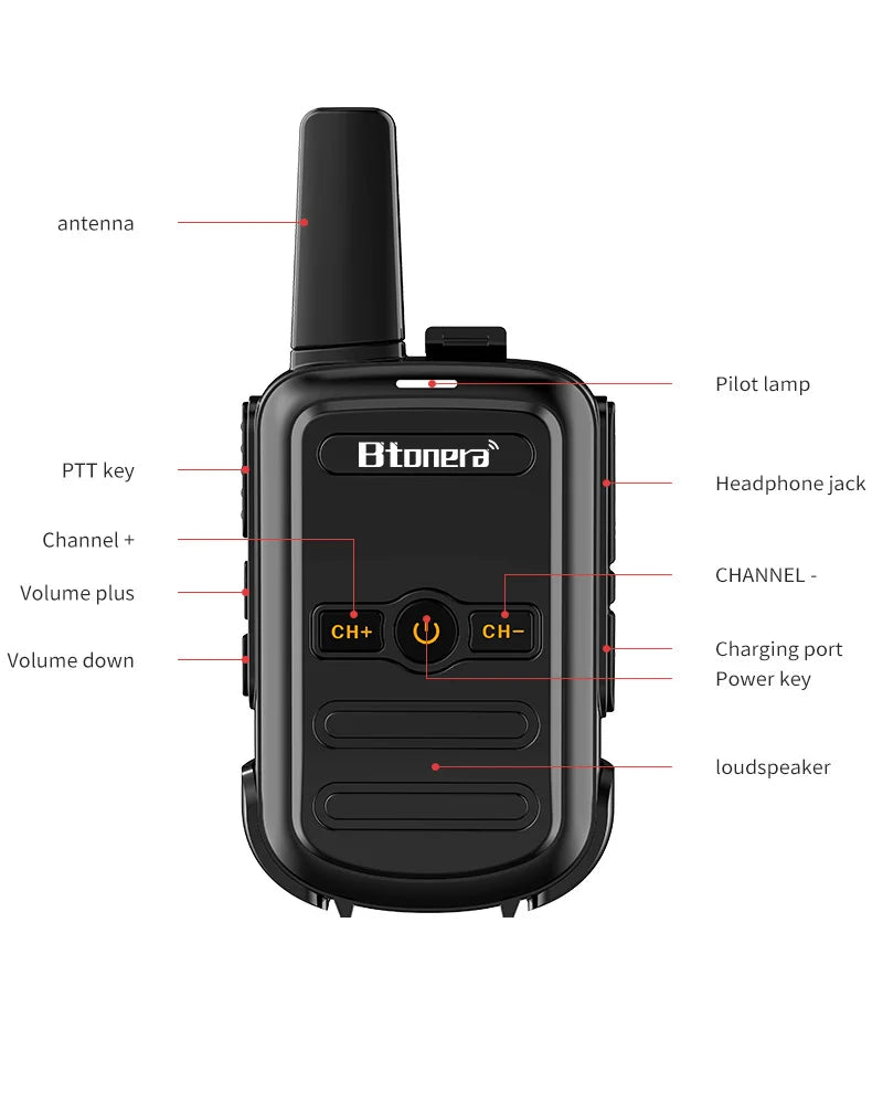 Mini Walkie Talkie Btonera BT-310 Portable Two Way Radio PMR FRS Radio Comunicador Long range Kids Walkie-Talkie for Hotel Busin