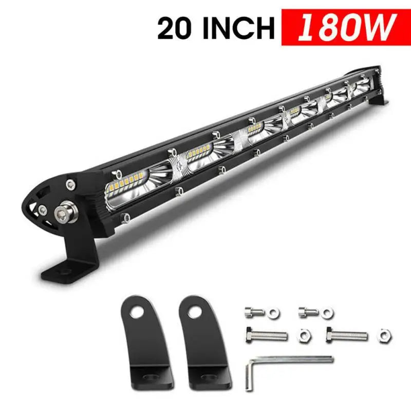 Led Light Bar 180w 6000k Ip67 Waterproof Spotlight Single Row Work Lamp For Off-Road Vehicles Suv Trucks Car Lighting Set