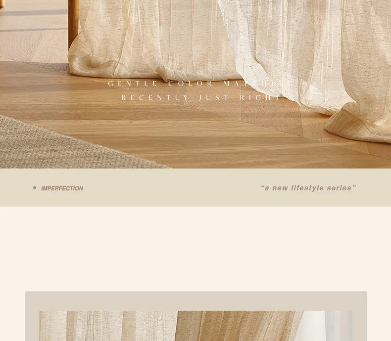 2022 Japanese Linen Translucent Gauze Curtain Living Room Warm White High-quality Curtain Bedroom High-grade Decorative Curtains