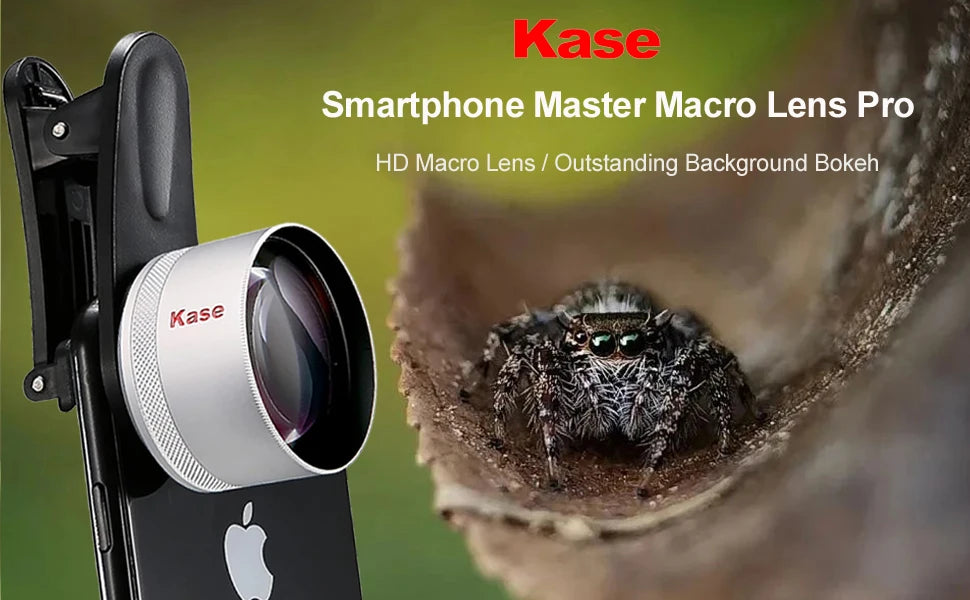 Kase Phone HD Master Macro Lens Pro for iPhone 15 14 13 12 11 8 7 X XR Samsung Xiaomi Android,17mm Thread Mount / Metal Body