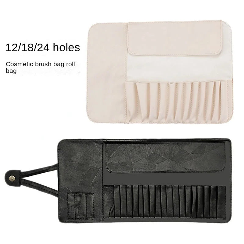 12/18Hole Make-Up Brushe Bag Functional Cosmetics Case Travel Organizer Make Up Brushes Protector Makeup Tools Rolling Pouch