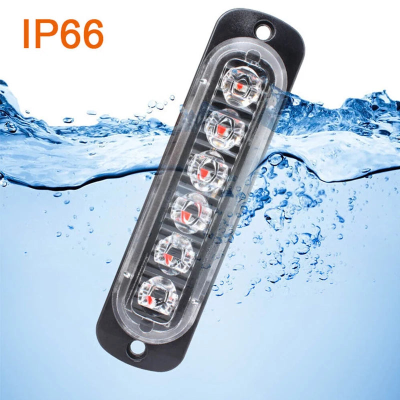 4pcs 6LED 12V Wired/wireless remote control Recovery Strobe Marker Light Flashing Light Bar Beacon Car Truck Warning Flashing