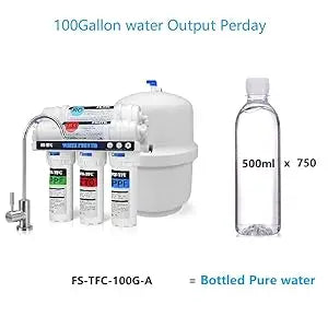 Reverse Osmosis Water Filtration System 100GPD Fast Flow Plus Extra 4 Filter for