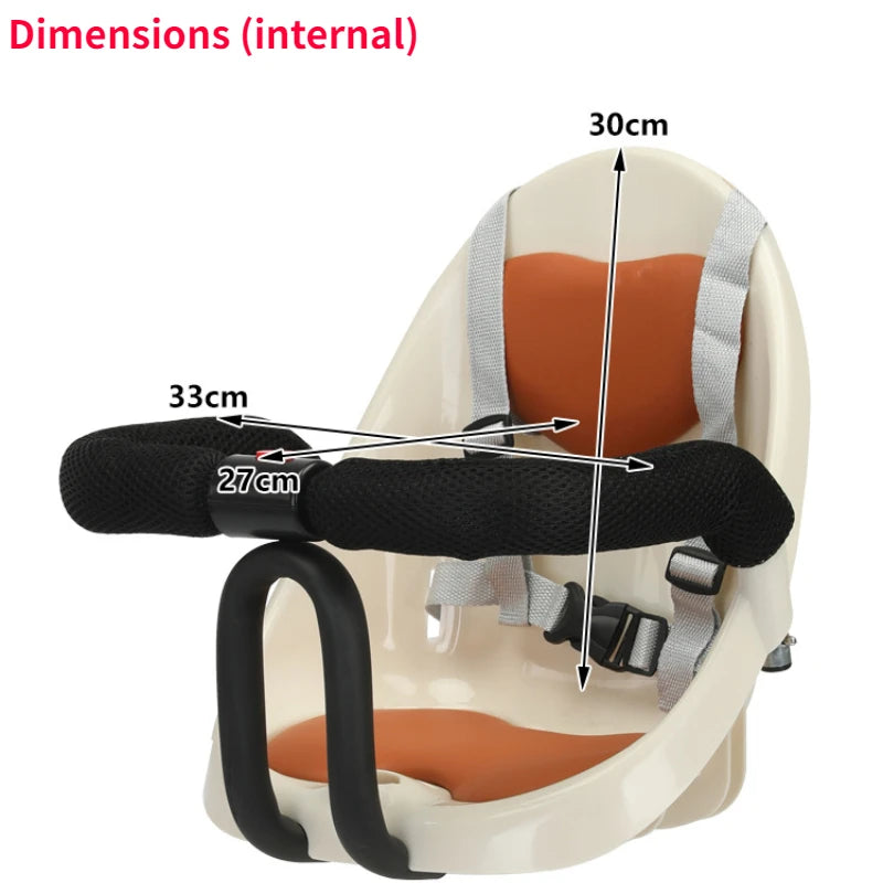 Motorcycle Front Child Seat Electric Vehicle Adjustable Safety Seat with Shock Absorption for Child Aged 9 Months To 4 Years Old