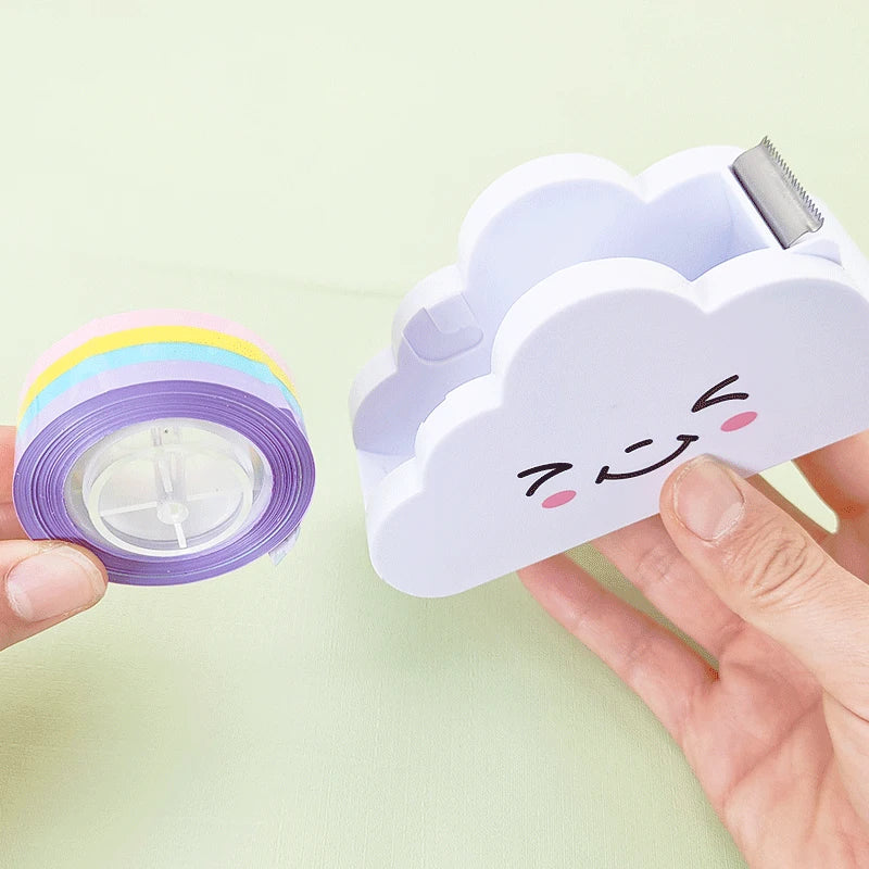 Cute Cloud Masking Tape Sticker Cutter Washi Tape Storage Organizer Cutter Office Tape Dispenser School Office Supply Stationary