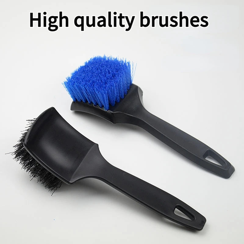 Auto Tire Rim Brush Wheel Hub Cleaning Brushes Car Wheels Detailing Cleaning Accessories Black White Tire Auto Washing Tool