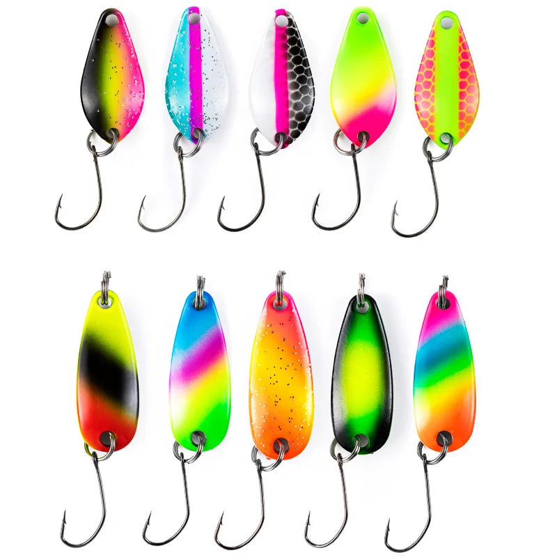 JYJ 2g 3g fishing kit jig spoon lure bait,hard metal spinner wobbler spoon trout bass area fishing gear lure spoon bait