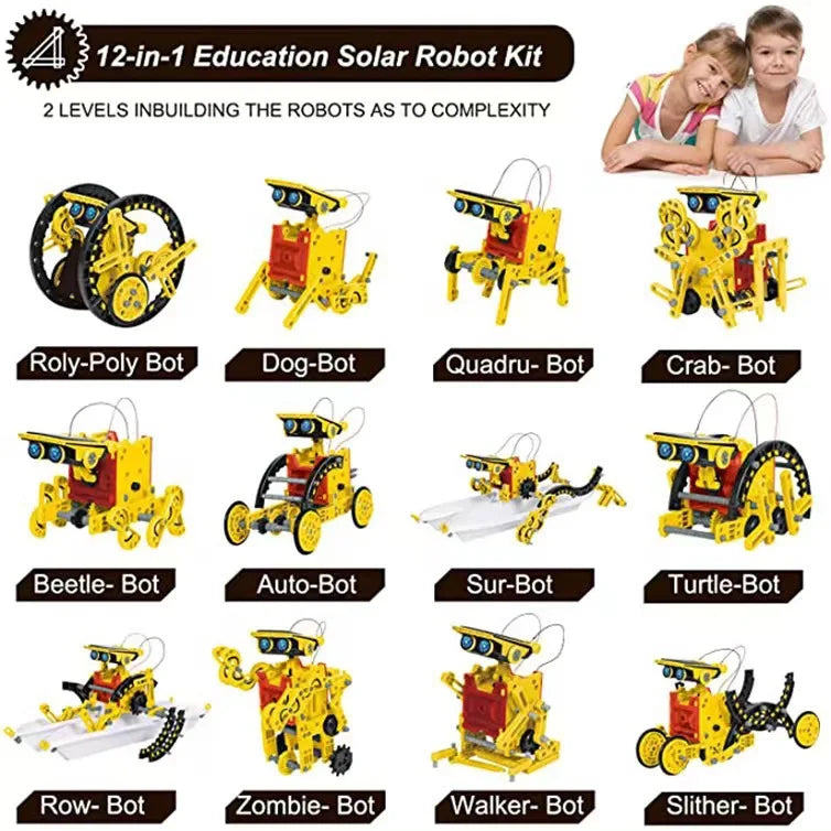 STEM 12-in-1 Education Solar Robot Toys for Boys Girls DIY Building Science Experiment Kit Birthday Gifts for Kids science toys