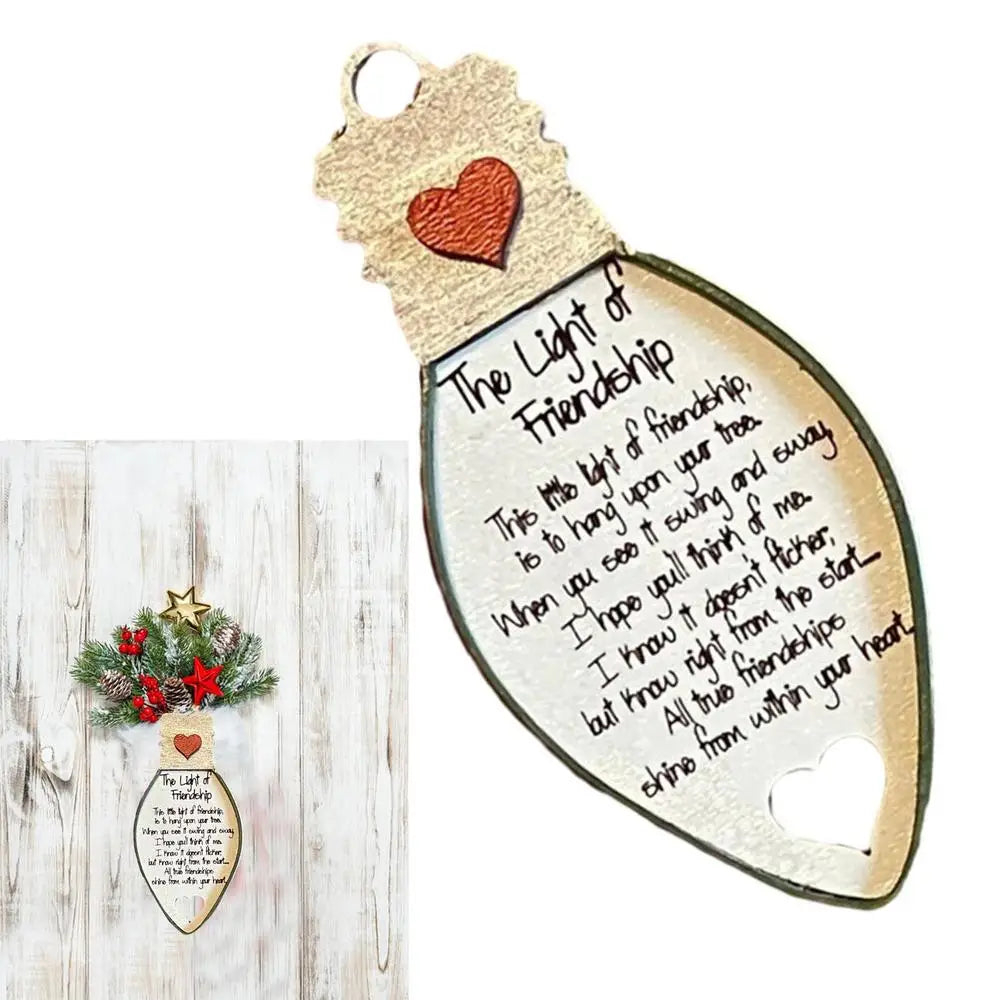 Friendship Christmas Ornament Wooden Best Friends Ornaments Female Friendship Gifts New Year Eve Party Favors Christmas Tree Dec