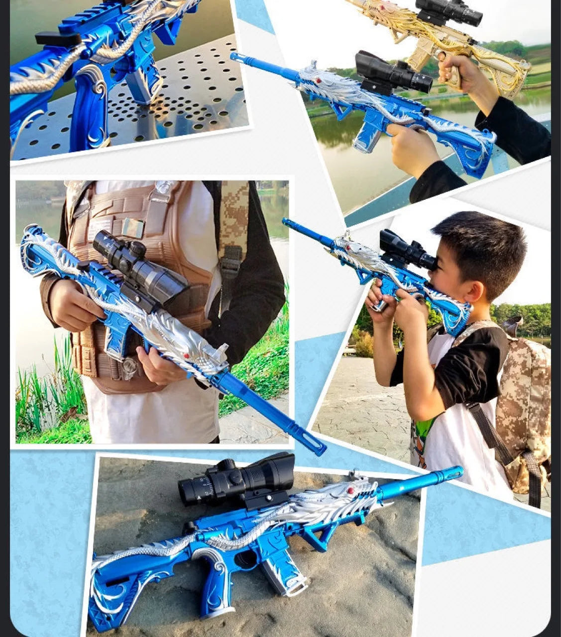 Children's Toy Gun Soft Play  Five -claw Gold Dragon M416 Sniper Rifle Boy Gift Nerf Toy Gun  Arma Gel Shooting  Simulation