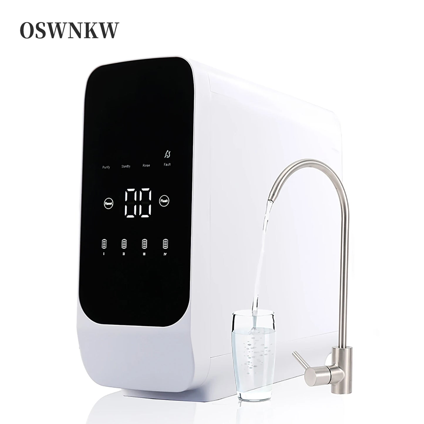 OSWNKW Reverse Osmosis Water Filtration System -600GPD High Flow Rate, No Water Tank, Reduced TDS, Compact, 1:2 Drainage Ratio