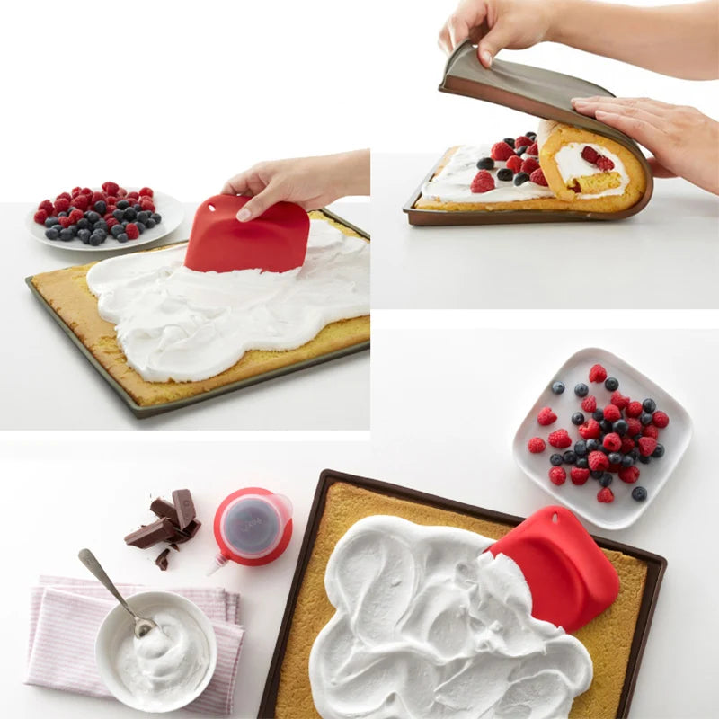 Silicone Baking Mat Swiss Cake Roll Mat Non-stick Baking Pastry Tool Macaron Roll Pad Bakeware Cake Tray Oven Kitchen Accessory