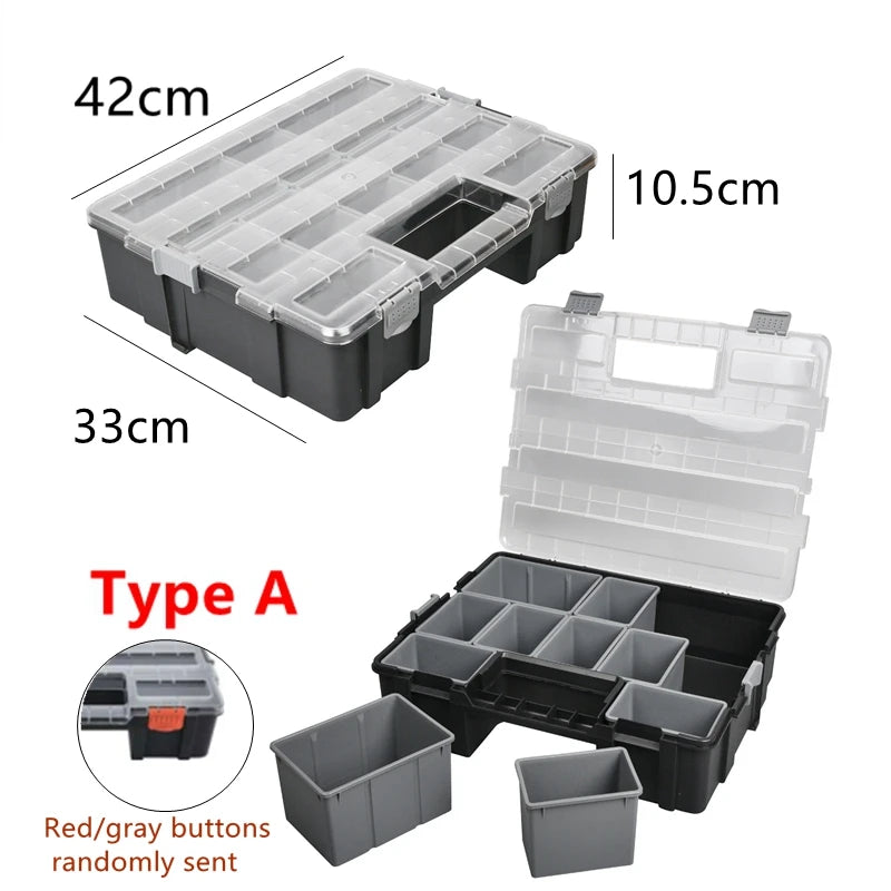 Stackable Tool Box Organizer Box Piece Container Garage Plastic Toolbox for Mechanic Workshop Suitcase Screw Storage Box