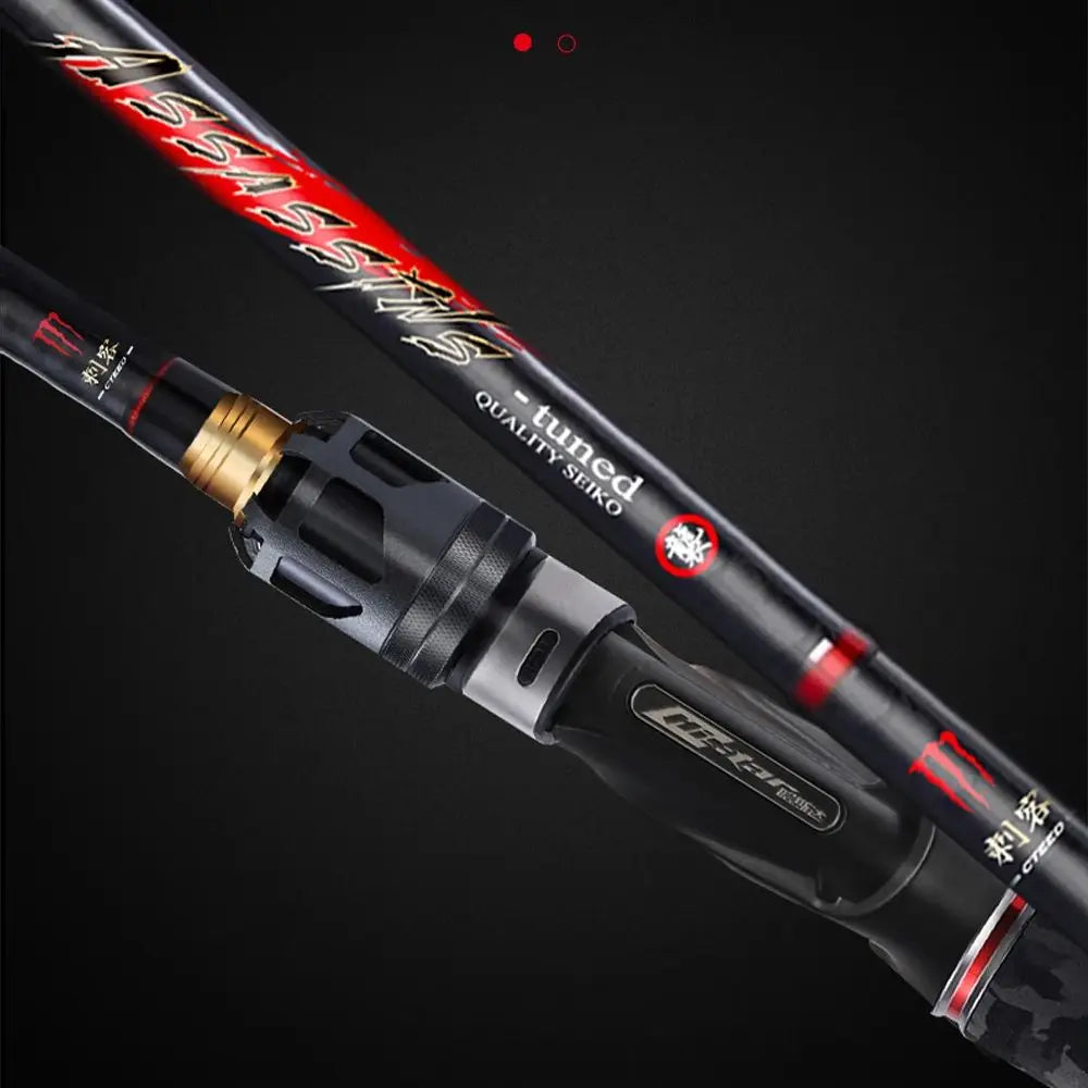 Histar Assassins 4 Sections Portable DKK-SIC Guide Fuji Seat Fast Action 1.68m-2.44m High Carbon Sping&Caster Travel Fishing Rod