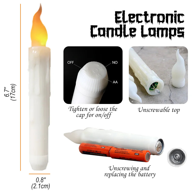 Halloween LED Floating Candles Magic Wand Remote Hanging Operated  Battery Floating Candles Warm Light Decoration