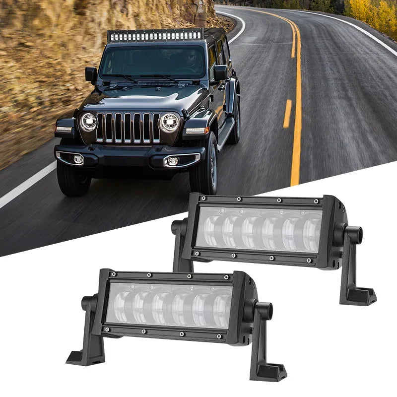 Automotive LED Strip Light Double Row High and Low Beam Spotlights Off-road Vehicle Modified LED Work Lights