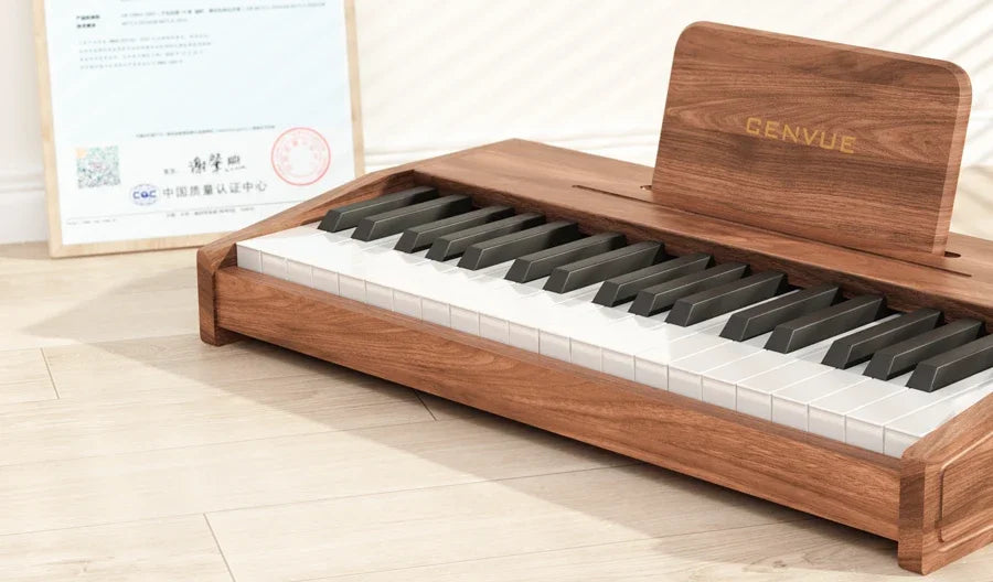 Wooden Children Little Piano Pattern Electronic Keyboard Beginner Baby Infant Boy Girl Baby Toy Gift