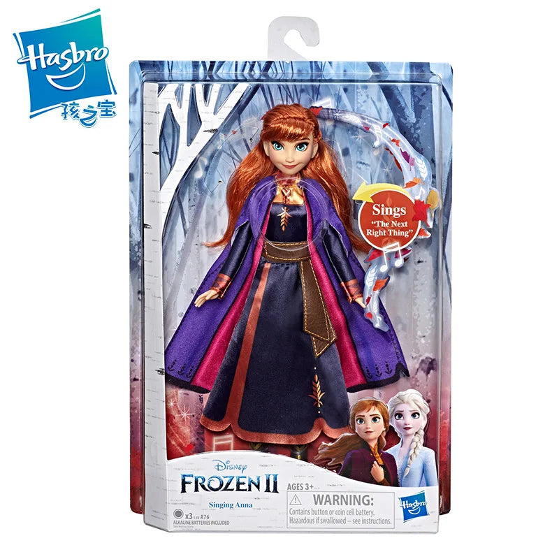 Disney Cute Cartoon Anime Frozen Princess Elsa Anna Sound and Light Singing Doll Mobile Toy Action Figures Girl Festival Gifts