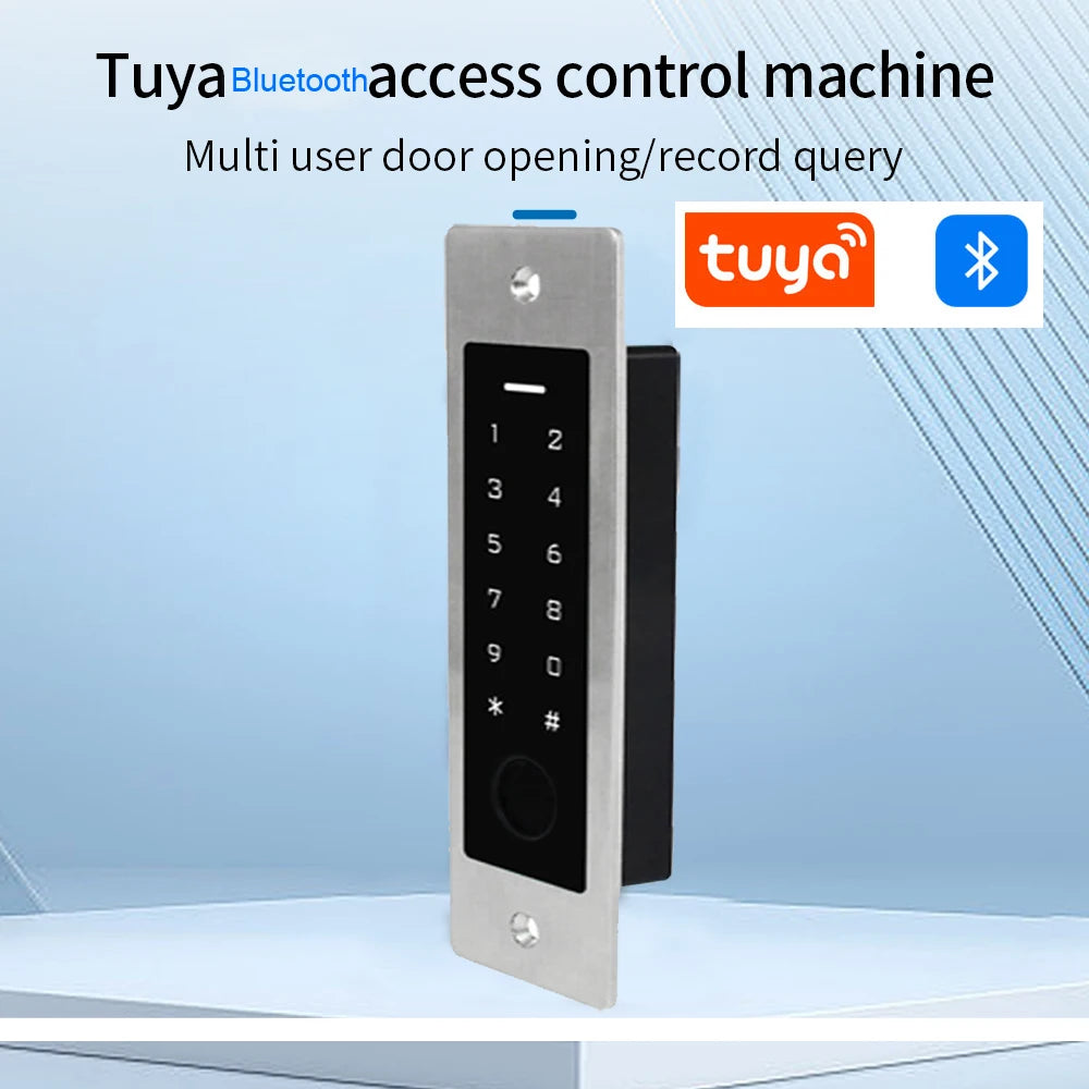 Tuya Access Control Keypad BLE Standalone Fingerprint Metal Waterproof Backlight Wall Embedded Door Opener RFID Reader+M165 box