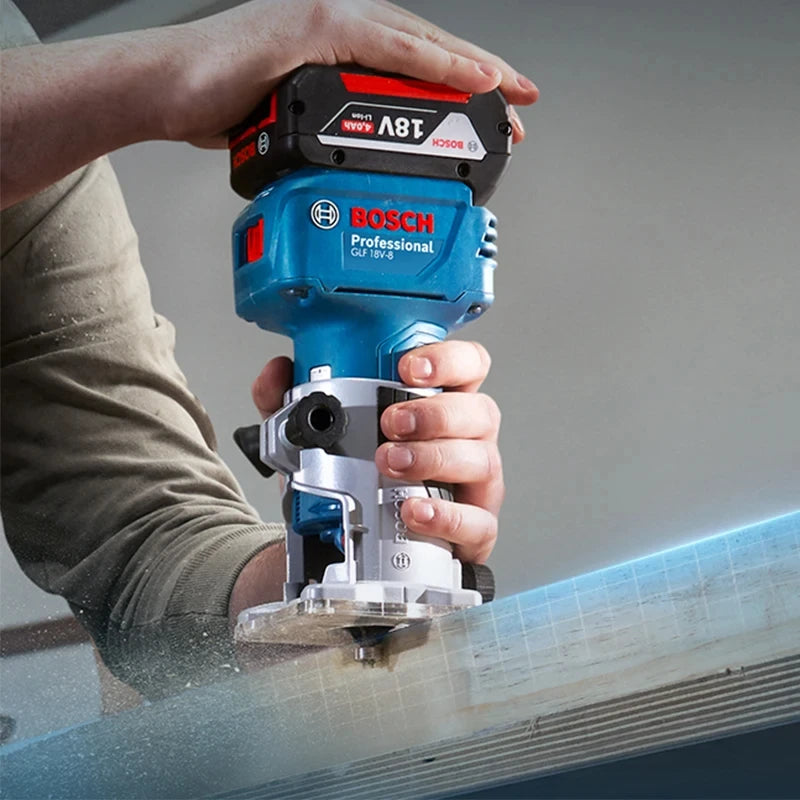 Bosch GLF 18V-8 18V Electric Trimmer Wood Router Machine 30000RPM Carpentry Tool Slotting Carving Dedicated Power Tools