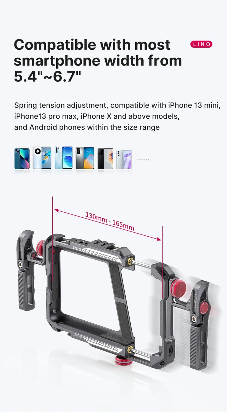 Ulanzi Lino Universal SmartPhone Cage Protective Case with Side Handle Rig for iPhone16 15 14 13 12 Pro Max Samsung  Xiaomi OPPO