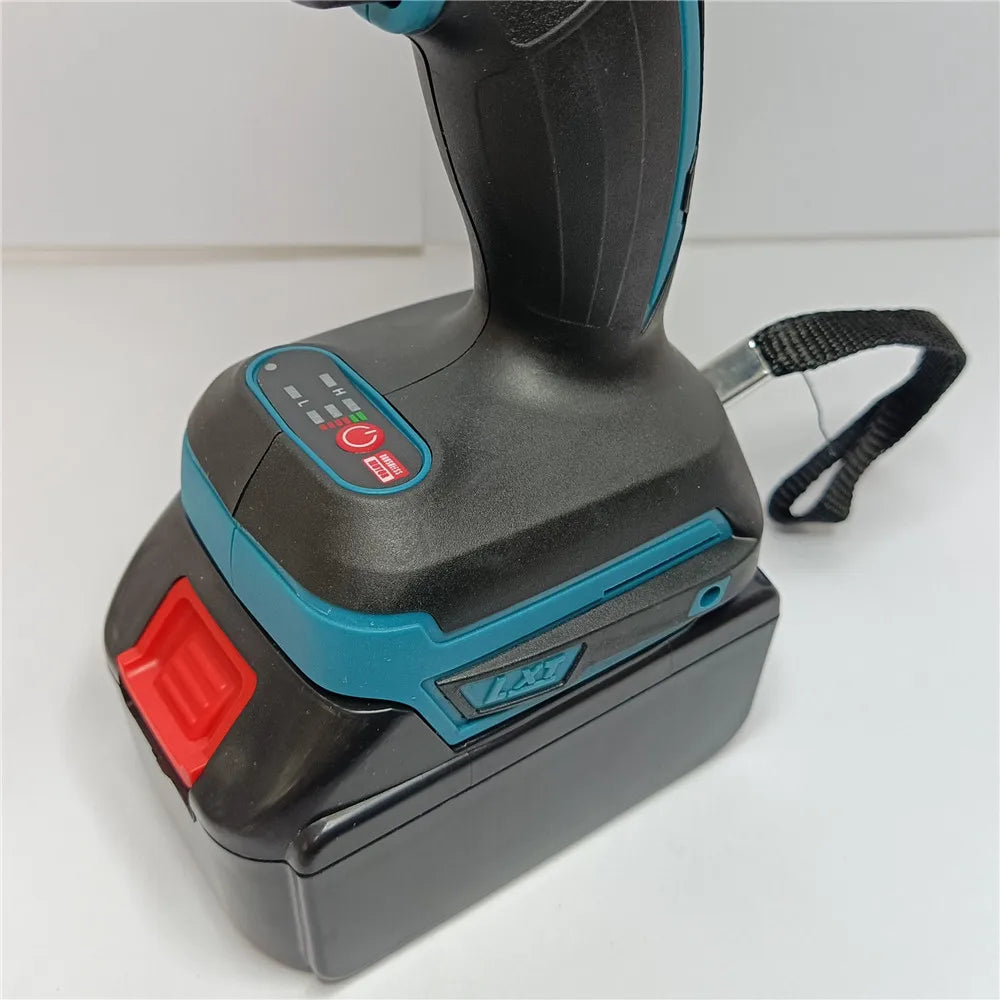 18V 2 In 1 Brushless Cordless Electric Impact Wrench 1/2Inch Power Tools 15000Amh Li Battery LED light Adapt To Makita Battery