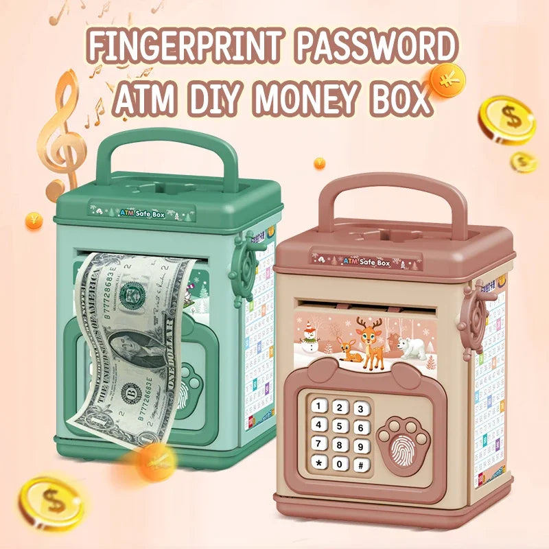 Secure Your Money With This Fun Music Cartoon Fingerprint Password Box - Perfect For Kids!