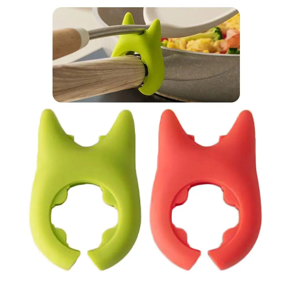 1PC Pot Side Clips Anti-slide Spoon Holder Clip Convenient Kitchen Gadgets Rubber Pan Inserts Kitchen Tool