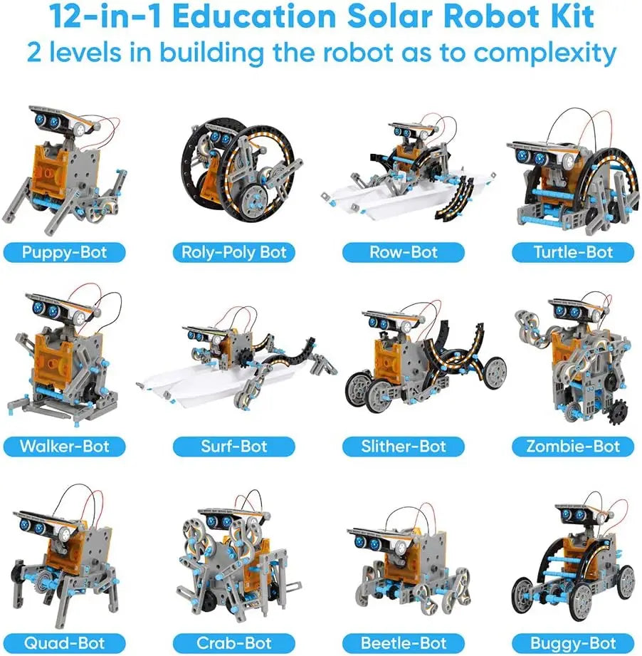 STEM 12-in-1 Education Solar Robot Toys for Boys Girls DIY Building Science Experiment Kit Birthday Gifts for Kids science toys