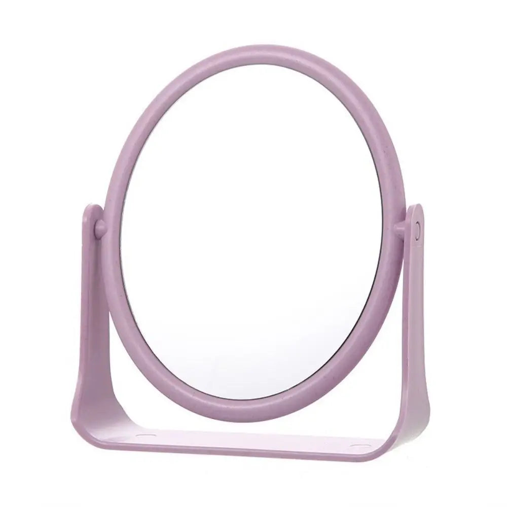 Foldable Desktop Makeup Mirror 360 Degree Rotating Double Sided Princess Mirror Adjustable With Stand Square Round Mirror Home