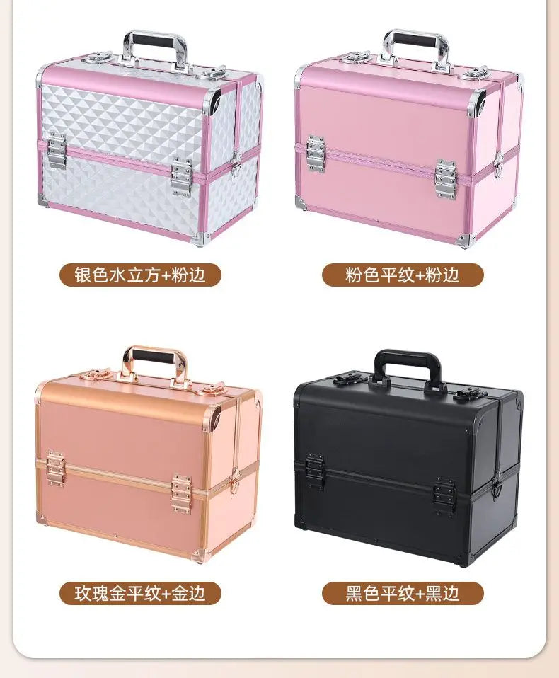 New Beauty Makeup Box Artist Professional Cosmetic Cases Make Up Tattoo Nail Multilayer Toolbox Storage Organizer Suitcase Bag