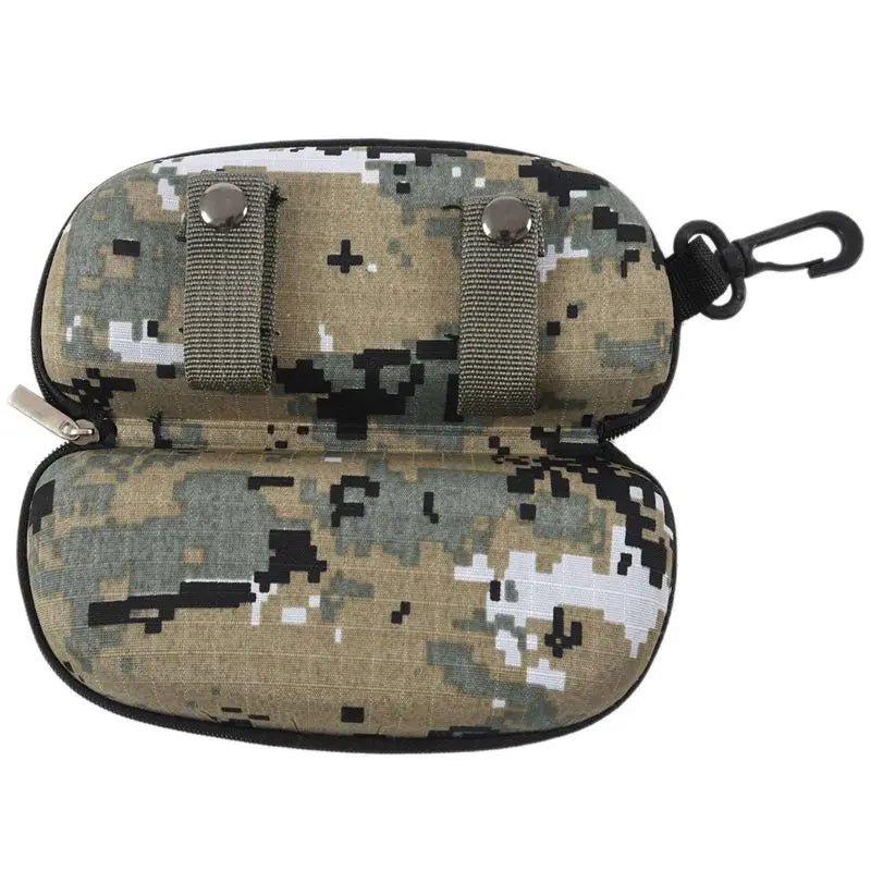 Tactical Camouflage Sunglasses Box Zipper Goggle Box Glasses Storage Case Outdoor Eyewear Accessory Bag Camping Gear