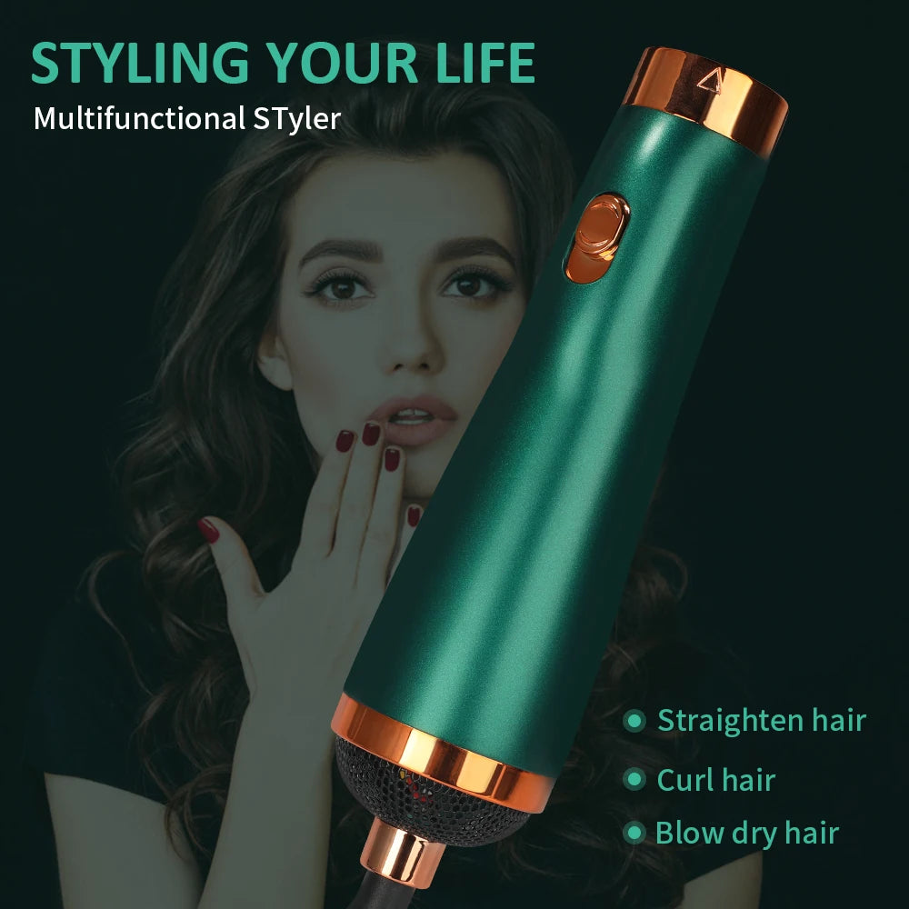 1200w Hair Dryer Hot Air Brush 3 IN 1 Hair Curler Straightener Comb Curls One Step Hair Styling Tools Electric Ion Dryer Brush