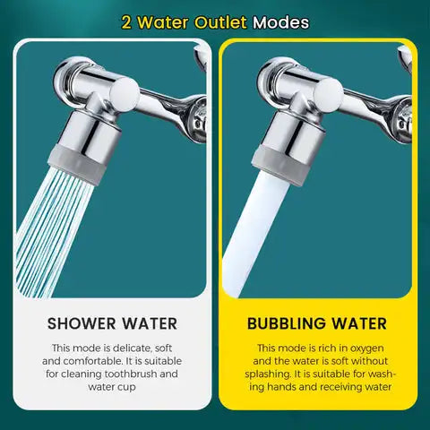 Copper Faucet Extender Aerator Bubbler Nozzle 1080° Universal Rotation Faucet Sprayer Head for Kitchen Tap Washbasin Robot Arm