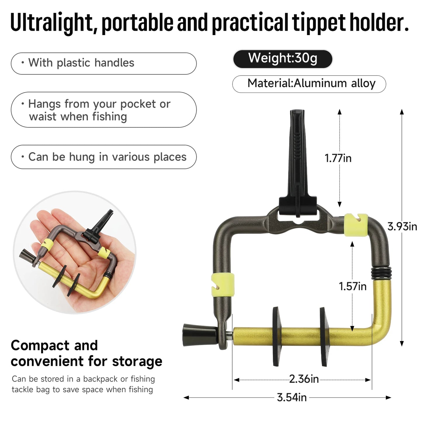 SANLIKE Fly Fishing Tippet Head Gate Dry Fly Fishing Holder Spool Gear for Fly Line Leader Organizer Attach to Fishing Vest