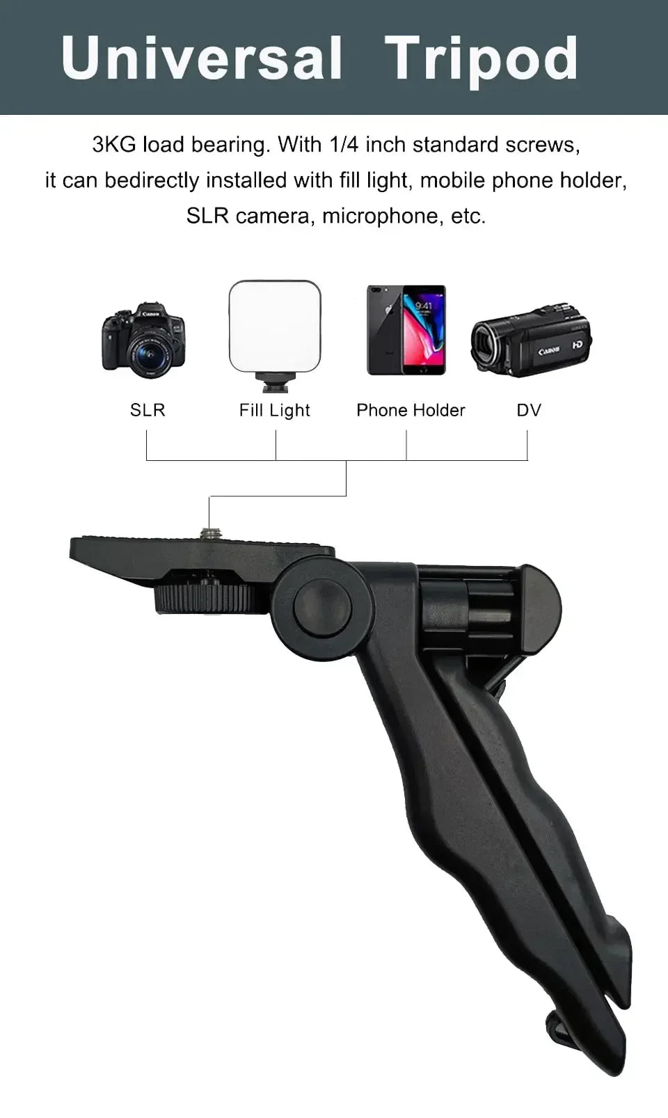 Tripod Phone Holder Smartphone Vlogging Kit With Mini Microphone LED Fill Light Starter For TikTok Live Stream Video YouTube