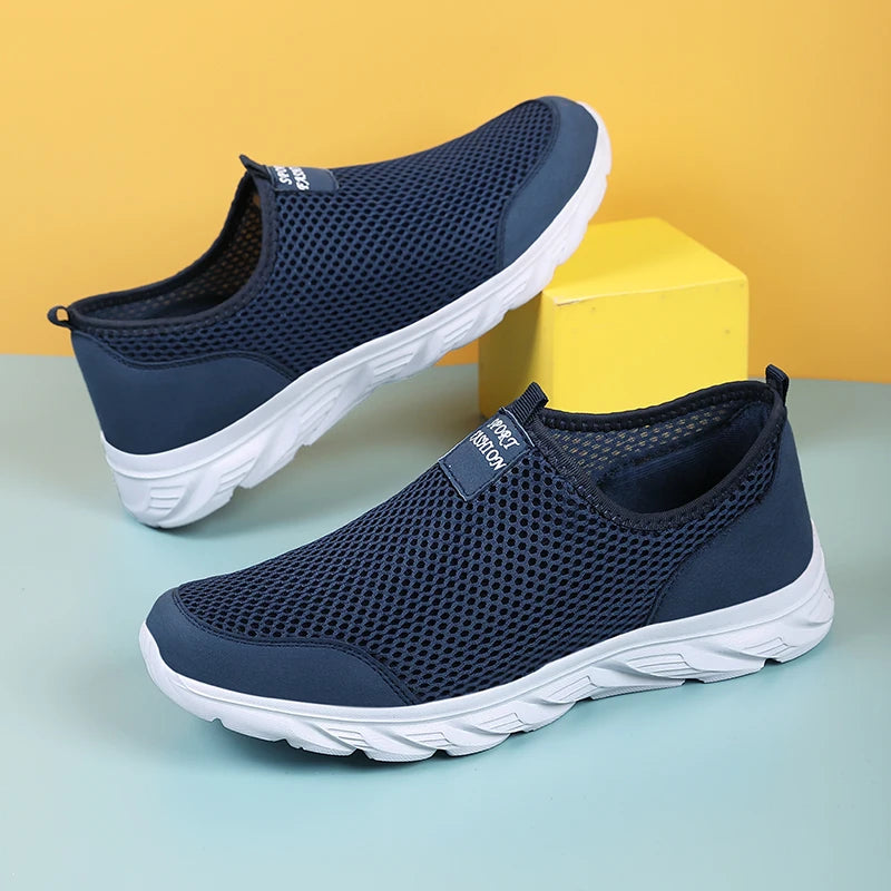 YRZL Lightweight Men Casual Shoes Breathable Slip on Male Casual Sneakers Anti-slip Men's Flats Outdoor Walking Shoes Size 38-46