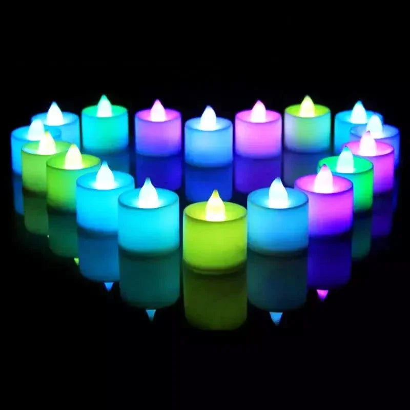 1/48PCS Flameless Led Candle Christmas Wedding Party Decoration Table Lamp Heart-shape Electronic Battery-Power Tealight Candles