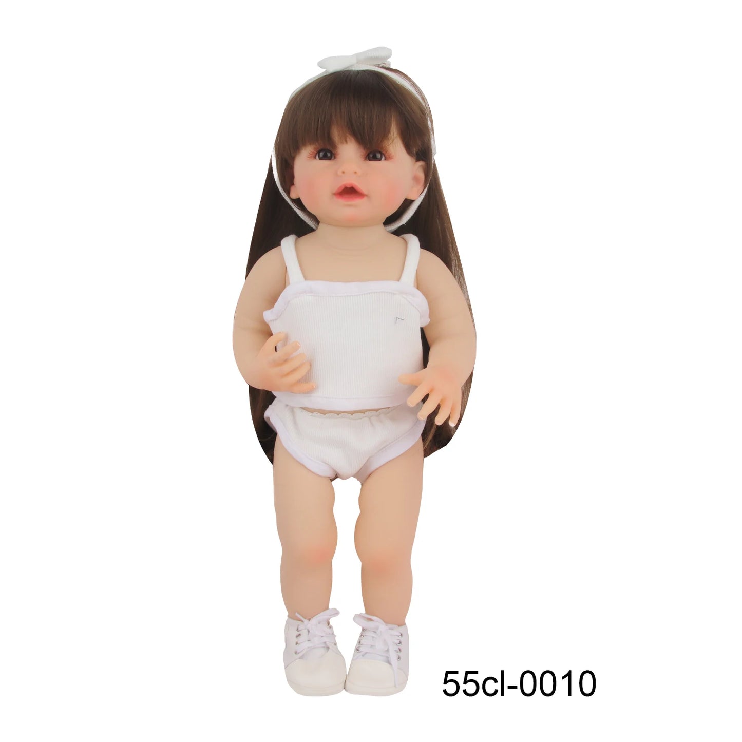 55CM 22 Inches Baby Reborn Girl Doll Full Body Soft Silicone Cute Newborn Dolls With Shoes,Clothes Girl's Best Gift Festival Toy