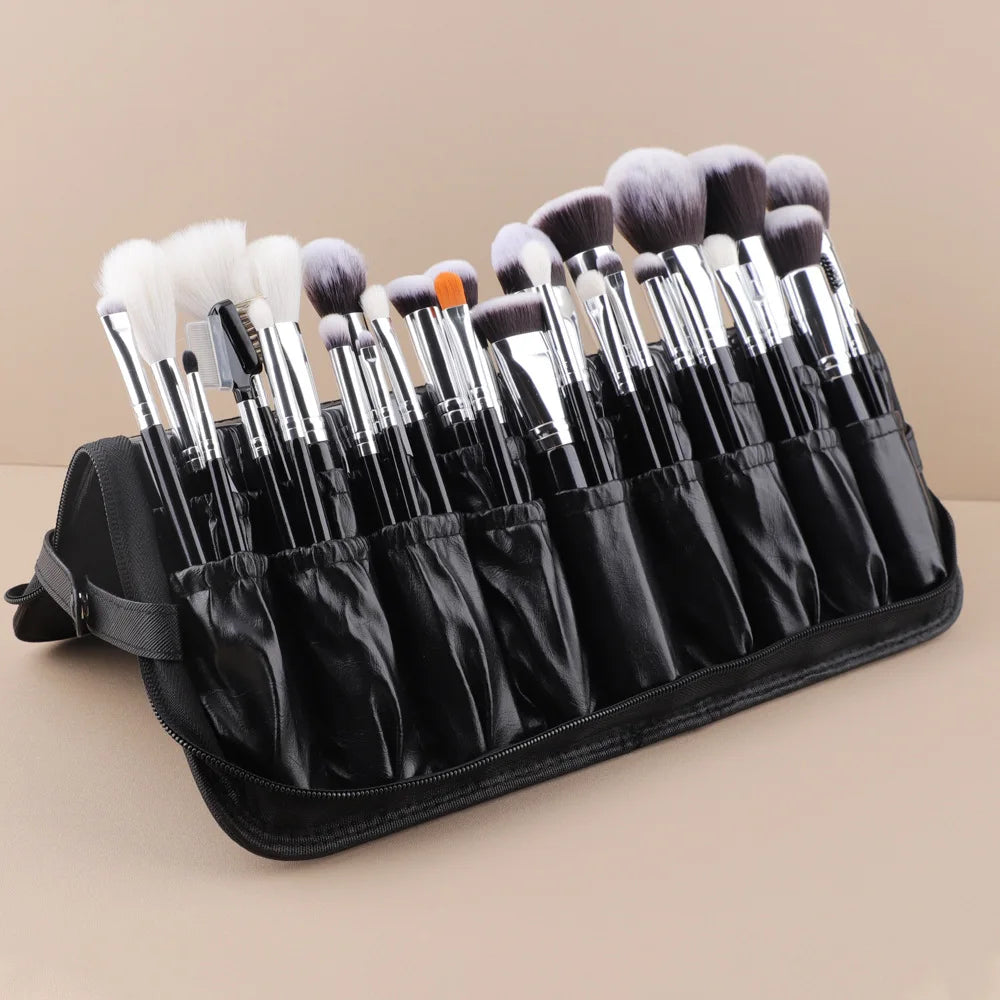 30pcs/40pcs Folding Makeup Brushes Organizer Professional Travel Stand-up Cosmetic Bag Artist Storage Bag (Only Bag)