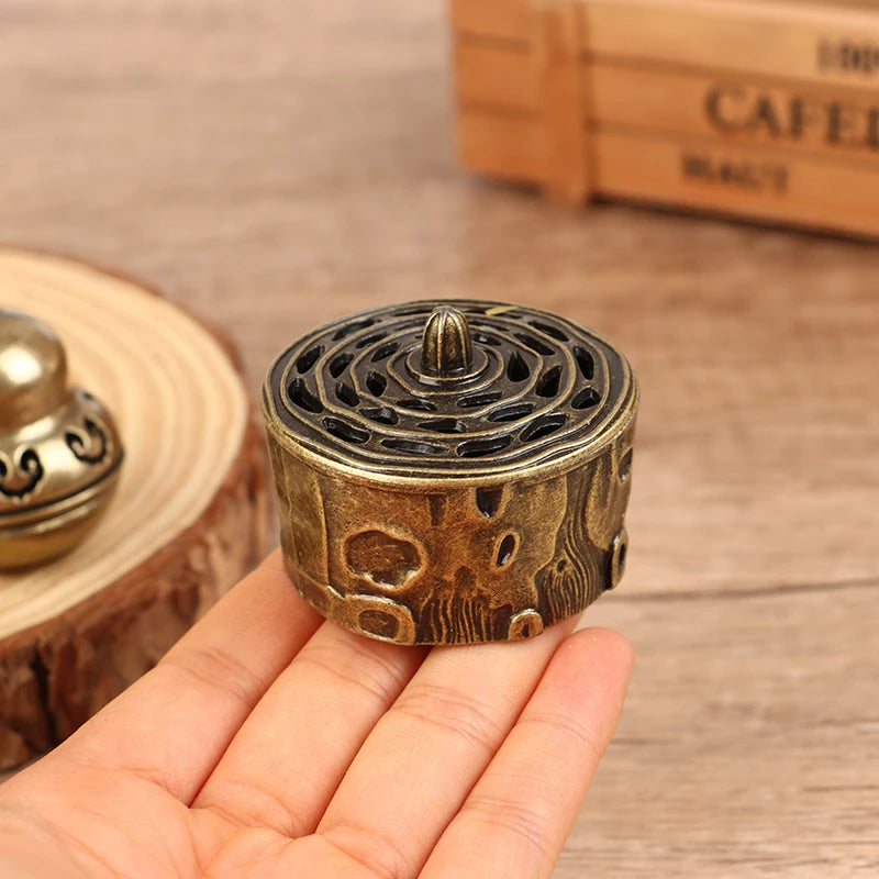 Alloy Incense Burner Chinese Buddha Lotus Flower Incense Holder Handmade Censer for Buddhist Home Office Decoration