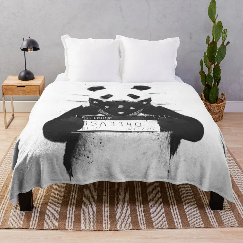 Bad panda Throw Blanket Blanket For Sofa fluffy blanket