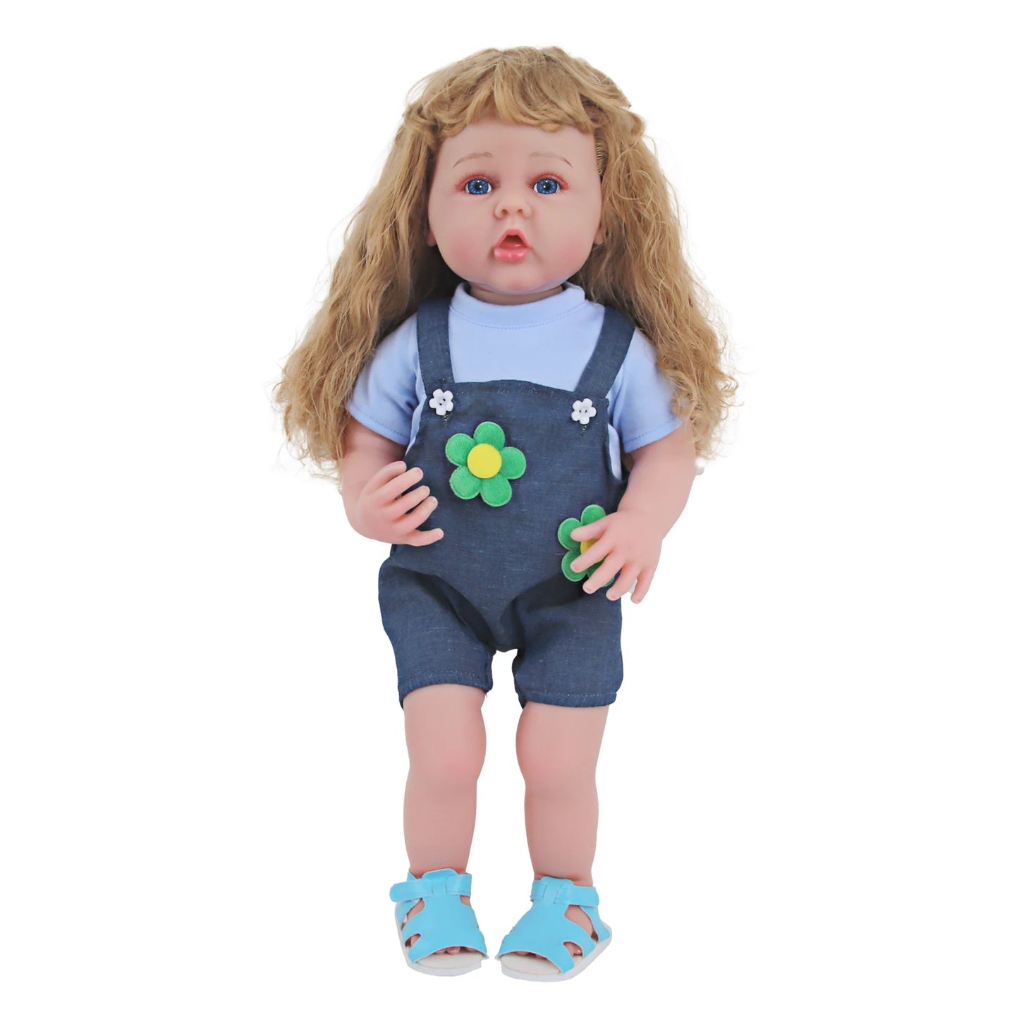 55CM 22 Inches Baby Reborn Girl Doll Full Body Soft Silicone Cute Newborn Dolls With Shoes,Clothes Girl's Best Gift Festival Toy