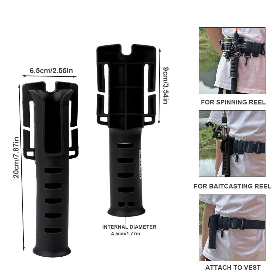 Portable rod holder fishing gear accessory with adjustable waist fishing rod insertion device fishing accessories tool outdoor