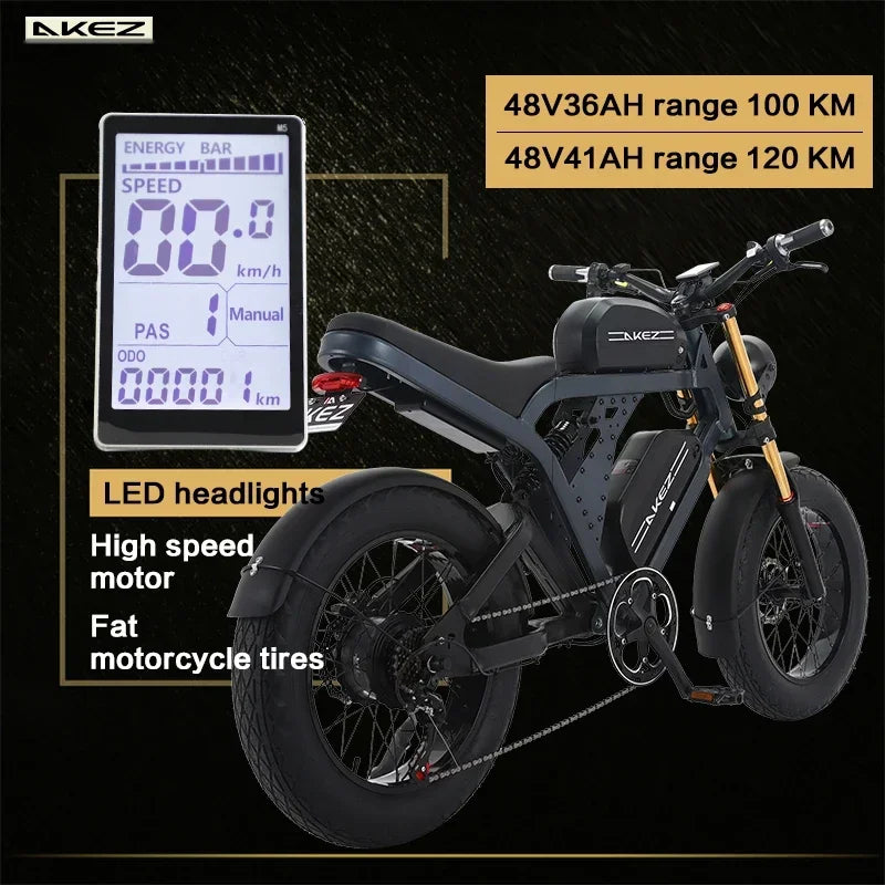 Electric Bicycle 1500W48V60AH High Speed Motor Electric Bike Mountain Off-Road Ebike Hydraulic disc brake motorcycle style Ebike