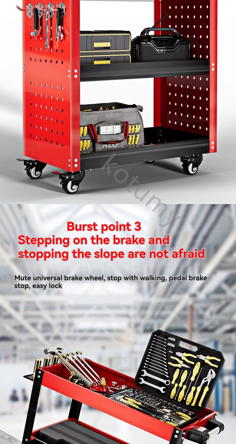 Mechanical Workshop Tools Cart Tool Trolley Heavy-duty Auto Repair Parts Car Electrician Hardware Tool Cart